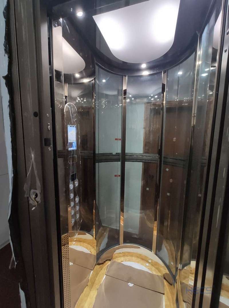 半圓型鋁合金井道-鋼帶別墅電梯